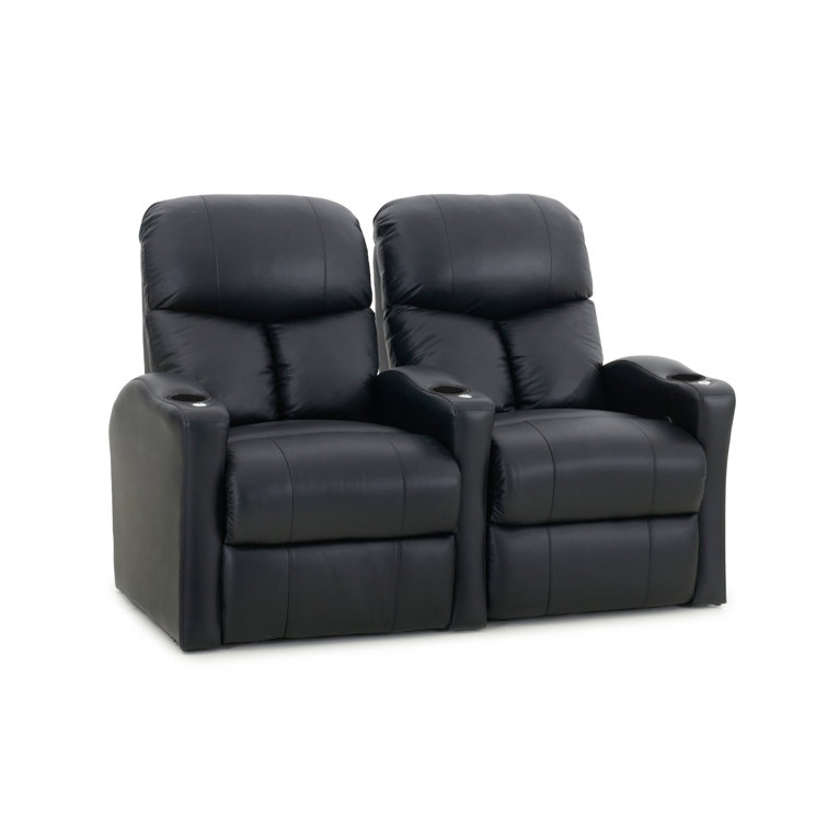 Red Barrel Studio® 64'' Wide Faux Leather Home Theater Loveseat with